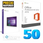 Bundle 50 Licencias Windows 10 Pro + Paquetería Microsoft Office Professional 2016 Digital Key