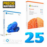Bundle 25 Licencia Windows 11 Pro + Paquetería Microsoft Office 365 Digital Key