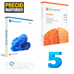 Bundle 5 Licencias Windows 11 Pro + Paquetería Microsoft Office 365 Digital Key